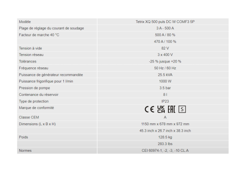 TETRIX XQ 500 PULS DC COMFORT 3.0 5 POL