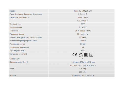 TETRIX XQ 500 PULS DC EXPERT 3.0 5 POL