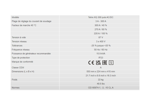TETRIX XQ 300 PULS AC/DC COMFORT 3.0  5 POL
