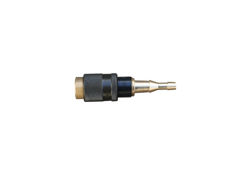 RACCORD RAPIDE NOIR BOUTEILLE ARGON/GAZ NEUTRE DÉTEND. INTÉGRÉ (ENTR. ÉCROU 16X150 D OU G, SORTIE DOUILLE 6,3X12 / 10X17)