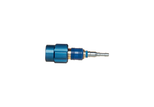 RACCORD RAPIDE BLEU BOUTEILLE OXY DÉTENDEUR INTÉGRÉ (ENTRÉE ÉCROU 16X150 D OU G, SORTIE DOUILLE MIXTE 6,3X12 / 10X17)