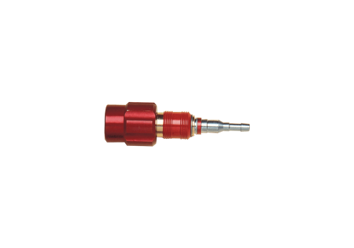 RACCORD RAPIDE ROUGE BOUTEILLE ACÉ DÉTENDEUR INTÉGRÉ (ENTRÉE ÉCROU 16X150 D OU G, SORTIE DOUILLE MIXTE 6,3X12 / 10X17)