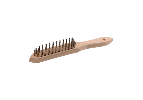 BROSSE ACIER MANCHE BOIS 4 RANGS