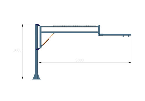 POTENCE MURALE 3M + 2M AVEC VERIN REGLAGE EN HAUTEUR
