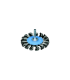 BROSSES CIRCULAIRE Ø75 ACIER FILS TORSADÉS AVEC TIGE DE 6