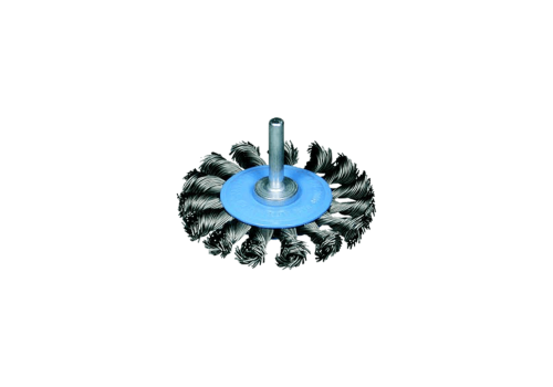 BROSSES CIRCULAIRE Ø75 ACIER FILS TORSADÉS AVEC TIGE DE 6