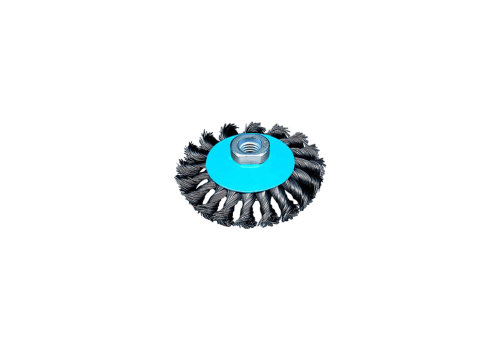 BROSSES CONIQUE  Ø115 INOX  FILS TORSADÉS AVEC FILETAGE M14