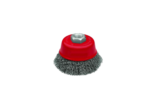 BROSSES COUPE Ø75 INOX  FILS ONDULÉS AVEC FILETAGE M14