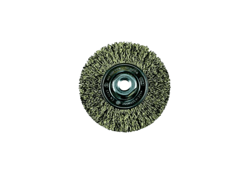 BROSSES CIRCULAIRE Ø115 ACIER  FILS ONDULÉS AVEC FILETAGE M14