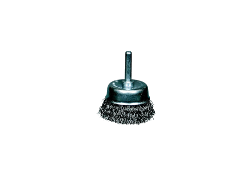 BROSSES CONIQUE  Ø50 ACIER  FILS ONDULÉS AVEC TIGE DE 6