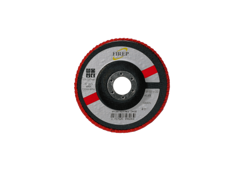 DISQUE À LAMELLES CÉRAMIQUE ROUGE Ø 125 BOMBE GR 60 ACIER/INOX