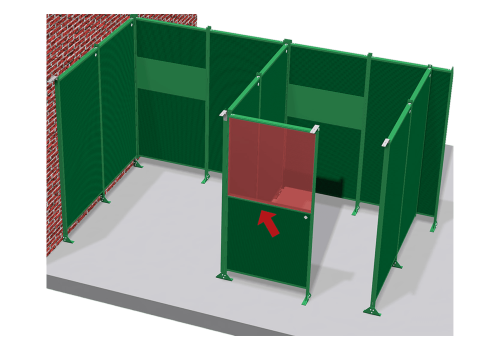 PAROI AVEC PLAQUE IMPACT POUR VISUALSATION 2200 X 1012 X 50 MM, VERT MAT RAL 6011
