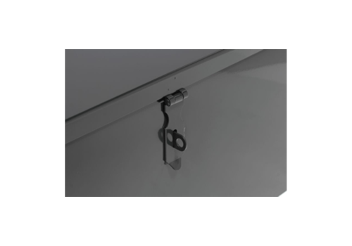 COFFRE DE CHANTIER AVEC PLATEAU ET 2 FERMOIRS TYPE PORTE CADENAS