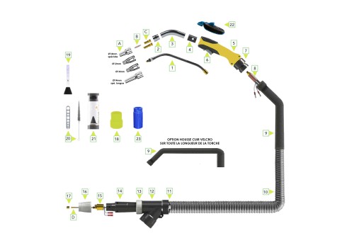 TORCHE MIG/MAG ASPIRANTE MA250 LG 4M 45°