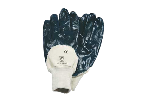 GANTS NITRILES BLEU ENDUCTION LEGERE DOS AERE COTON (4.2.1.1) T9