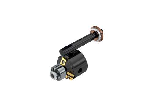 ENSEMBLE TOUPIE, BUTÉE ET VERNIER POUR RÉALISER DES CHANFREINS EN V À