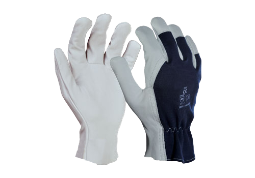 GANTS PAUME FLEUR DE CHEVRE DOS INTERLOCK BLEU T7