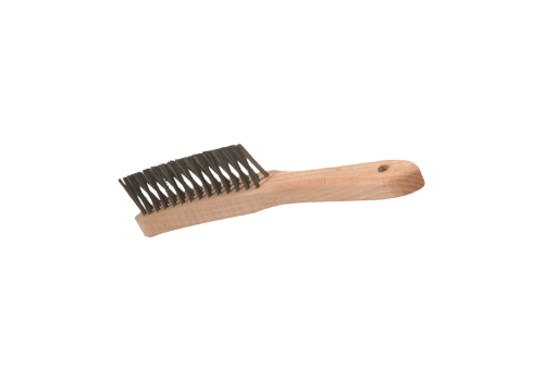 BROSSE INOX D'ANGLE MANCHE BOIS