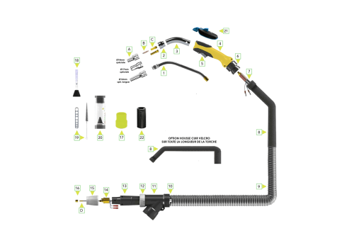 TORCHE MIG/MAG ASPIRANTE MA300 LG 5M 45°