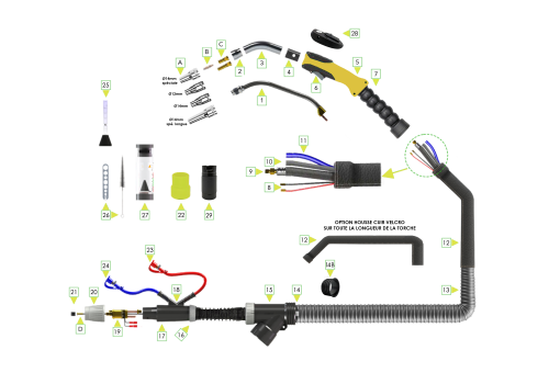TORCHE MIG/MAG ASPIRANTE MA322 LG 4M 45°