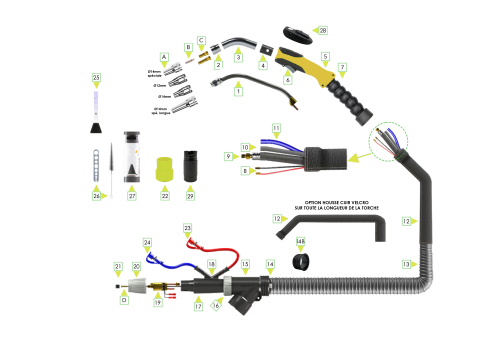 TORCHE MIG/MAG ASPIRANTE MA321 LG 3M 45°