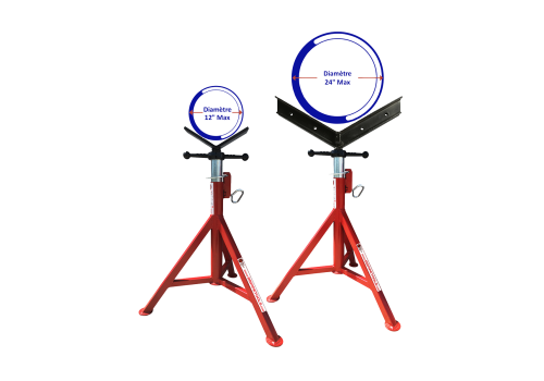 SERVANTE FIXE POUR TUBE AVEC TÊTE EN V