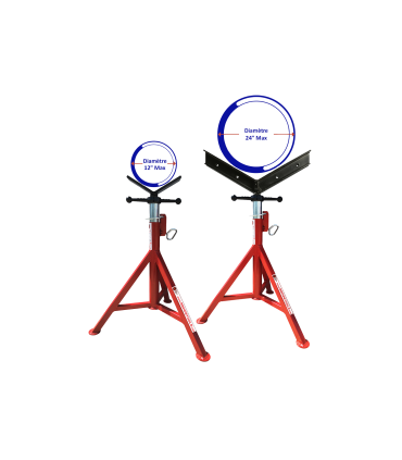 SERVANTE FIXE POUR TUBE AVEC TÊTE EN V