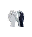 GANTS PAUME FLEUR DE CHEVRE DOS INTERLOCK BLEU