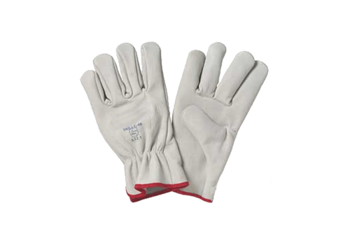 GANTS CUIR BLANC TOUT FLEUR BOVIN SERRAGE ELASTIQUE