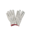 GANTS CUIR BLANC TOUT FLEUR BOVIN SERRAGE ELASTIQUE