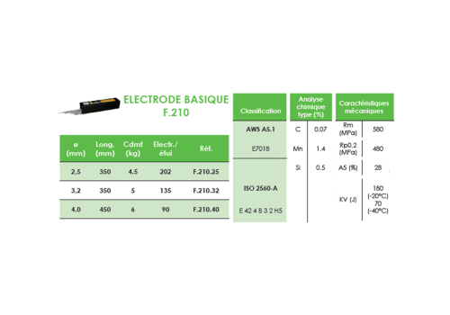 ELECTRODE BASIQUE F.210
