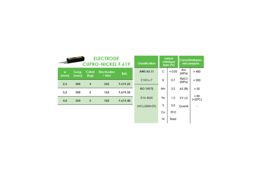 ELECTRODE CUPRO-NICKEL - F.619